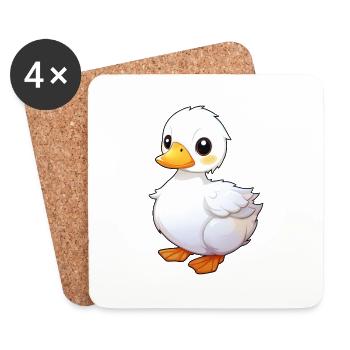 cute little duck - Coasters (set of 4) - white - Front