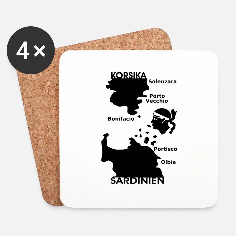 Korsika Sardinien Mori - Untersetzer (4er-Set) - Weiß