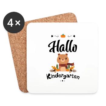 süßer Bären Design mit Herbstmotiven - Untersetzer (4er-Set) - Weiß - Vorne