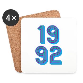 1992 Year of birth | Colors changeable - Coasters (set of 4) - white - Front