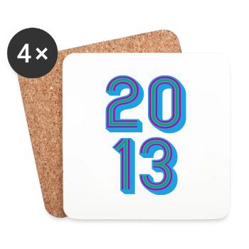 2013 Geburtsjahr | Farben änderbar - Untersetzer (4er-Set) - Weiß - Vorne