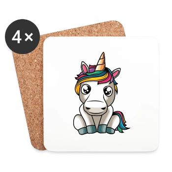unicorn - Untersetzer (4er-Set) - Weiß - Vorne