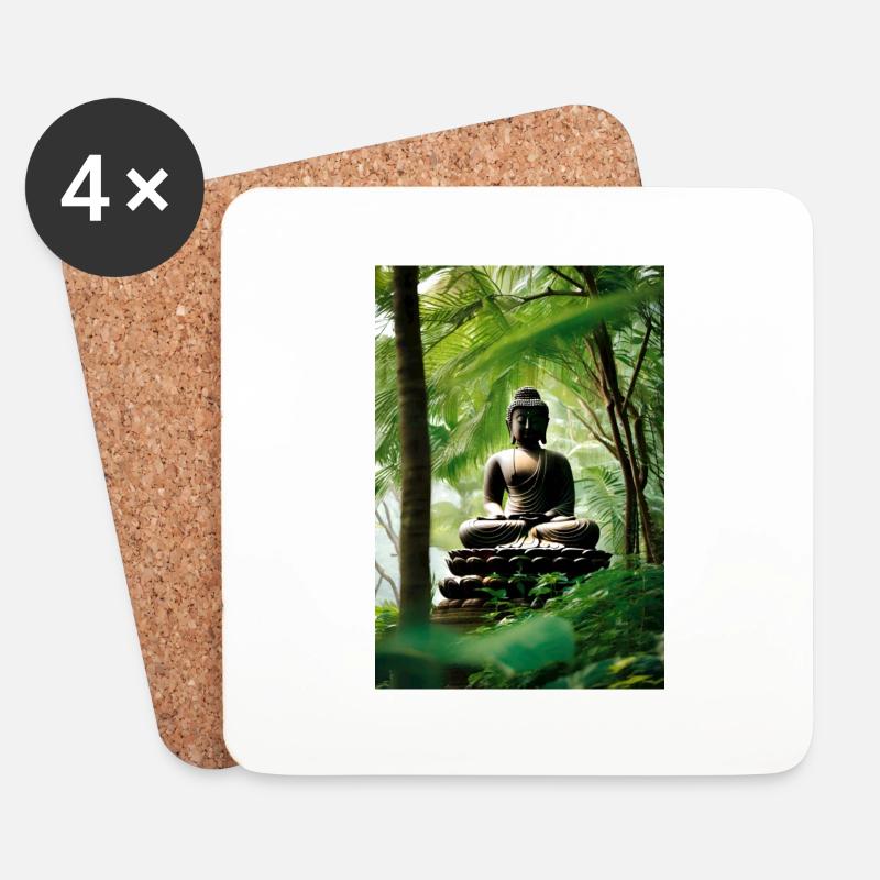 Buddha I - Coasters (set of 4) - white