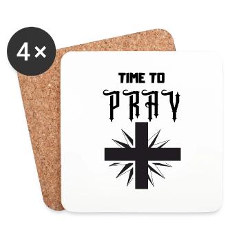 Time to Pray - Untersetzer (4er-Set) - Weiß - Vorne