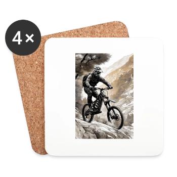 Mountainbike II - Untersetzer (4er-Set) - Weiß - Vorne