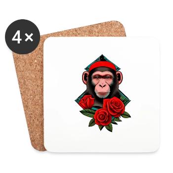 Monkey - Coasters (set of 4) - white - Front