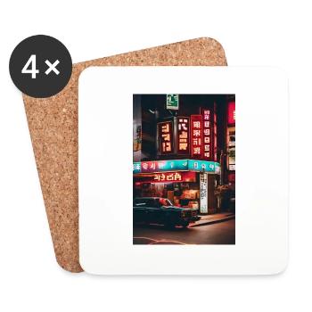 Tokyo Neon II - Coasters (set of 4) - white - Front