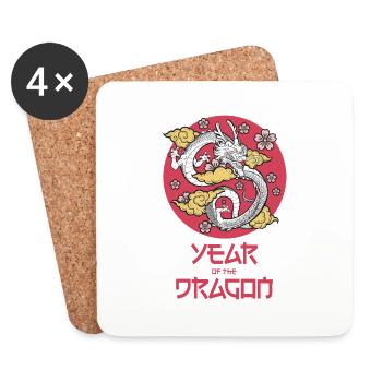 Chinese New Year Dragon China Asian I Gift - Coasters (set of 4) - white - Front