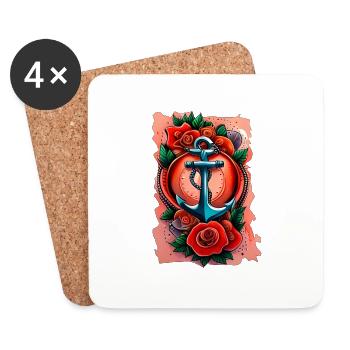 Anchor - Coasters (set of 4) - white - Front