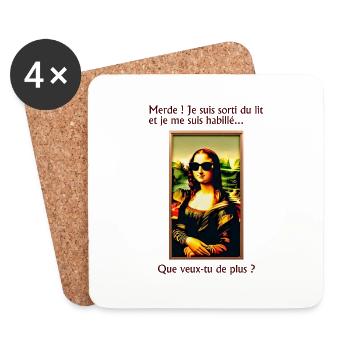Mona Lisa - Untersetzer (4er-Set) - Weiß - Vorne