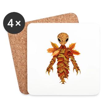 Alien aus Herbstlaub - Untersetzer (4er-Set) - Weiß - Vorne