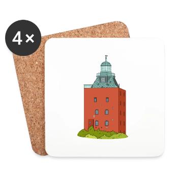 Leuchtturm Insel Neuwerk - Untersetzer (4er-Set) - Weiß - Vorne