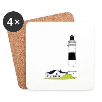 Leuchtturm Kampen - Untersetzer (4er-Set) - Weiß - Vorne