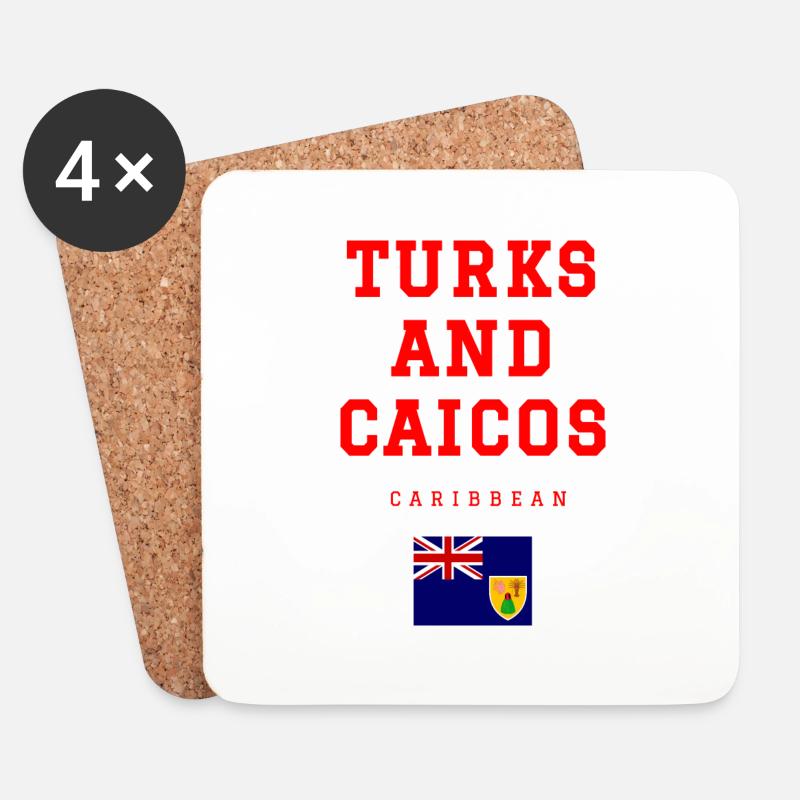 Turks and Caicos - Untersetzer (4er-Set) - Weiß