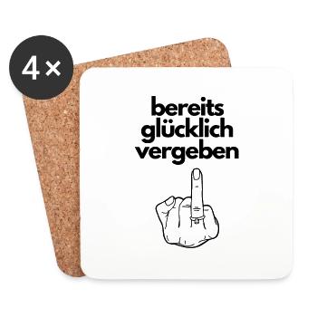 Bereits glücklich vergeben - Untersetzer (4er-Set) - Weiß - Vorne