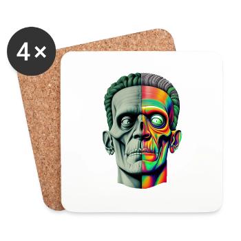 Zombie-Hipster - Untersetzer (4er-Set) - Weiß - Vorne