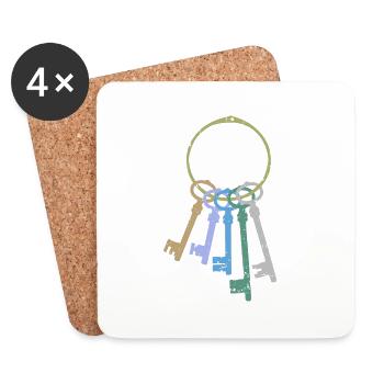 Bunch of keys - Coasters (set of 4) - white - Front
