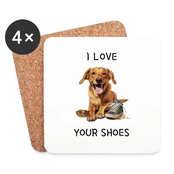 J’aime tes chaussures - Dessous de verre (lot de 4) - blanc - Devant