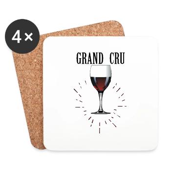 grand cru vin rouge verre humour alcool slogan 61 - Dessous de verre (lot de 4) - blanc - Devant