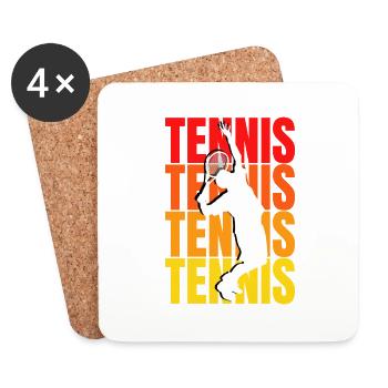 Tennis Power: Dynamik auf dem Court - Untersetzer (4er-Set) - Weiß - Vorne