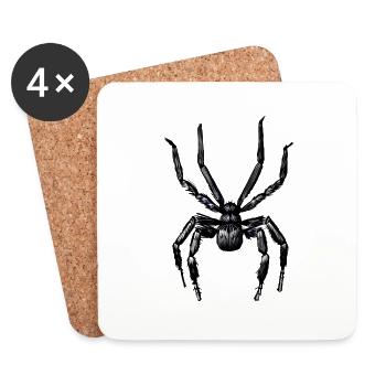 Spinne - Untersetzer (4er-Set) - Weiß - Vorne