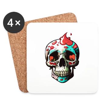Creative Skull Artwork - Coasters (set of 4) - white - Front