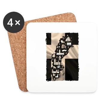 Sweden Sweden norden scandinavia viking lagom swe - Coasters (set of 4) - white - Front