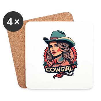 Western woman - Untersetzer (4er-Set) - Weiß - Vorne