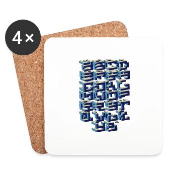 GRAFFITI ALPHABET 3D TREND - Coasters (set of 4) - white - Front