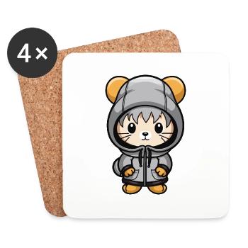 Mouse Winter Comic - Coasters (set of 4) - white - Front