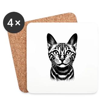Little cute cat - Coasters (set of 4) - white - Front