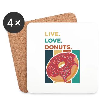 Live. Love. Donuts - Coasters (set of 4) - white - Front