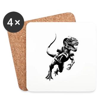 Dinosaur playing American football - Coasters (set of 4) - white - Front