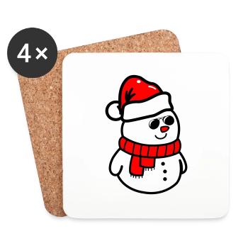 schneemann sonnenbrille - Untersetzer (4er-Set) - Weiß - Vorne