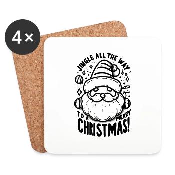 Jingle All The Way To a Merry Christmas! - Untersetzer (4er-Set) - Weiß - Vorne