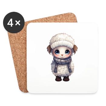 sweet winter fluffy - Coasters (set of 4) - white - Front