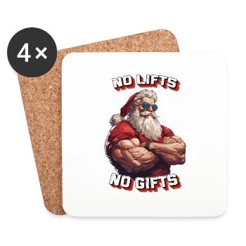 Krasser Santa - No Lifts no Gifts - Untersetzer (4er-Set) - Weiß - Vorne