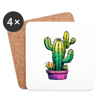 Cactus / Cacti / Plant / Desert / Botany - Coasters (set of 4) - white - Front