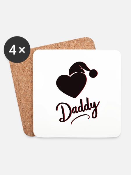 Herzlicher Daddy - Untersetzer (4er-Set) - Weiß
