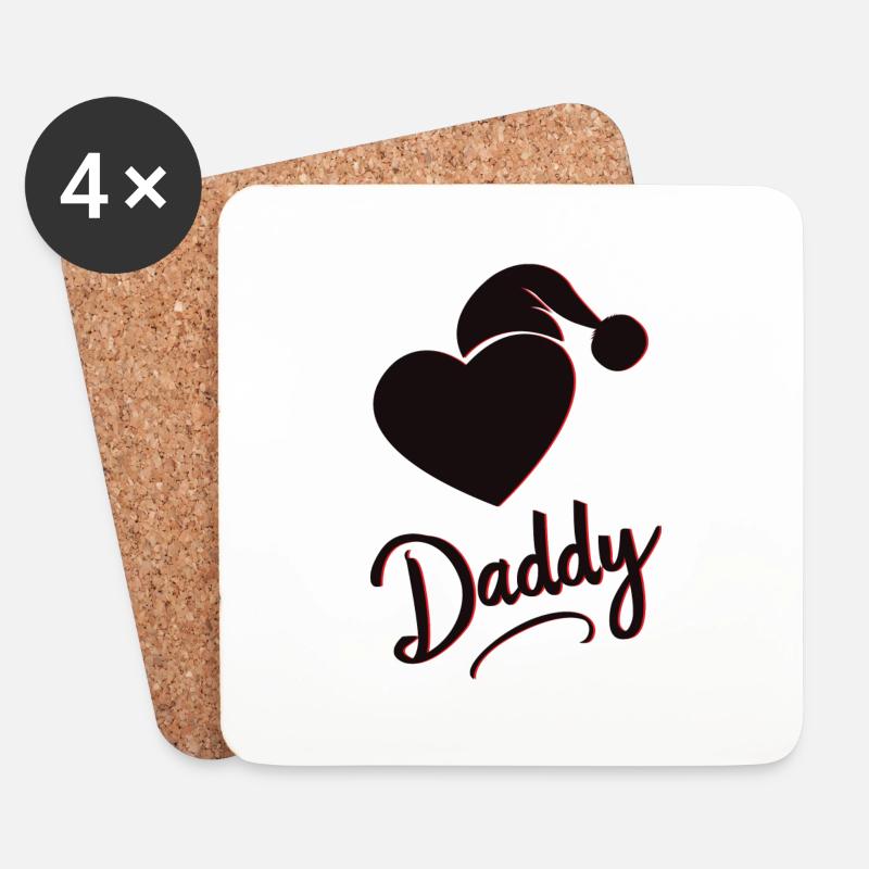 Herzlicher Daddy - Untersetzer (4er-Set) - Weiß