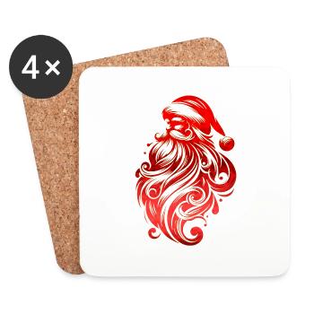 Weihnachten Weihnachtsmann Weihnachtsmann ungezogene Feiertage Winter - Untersetzer (4er-Set) - Weiß - Vorne