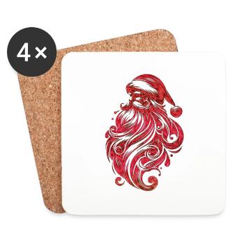 Weihnachten Weihnachtsmann Weihnachtsmann ungezogene Feiertage Winter - Untersetzer (4er-Set) - Weiß - Vorne
