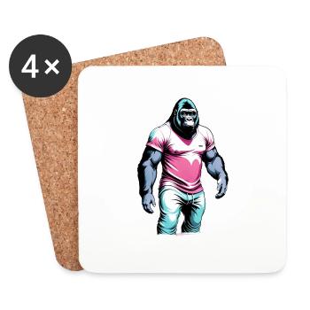 Cooler Gorilla - Untersetzer (4er-Set) - Weiß - Vorne