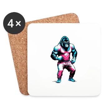 Boxing Gorilla Boxer - Coasters (set of 4) - white - Front