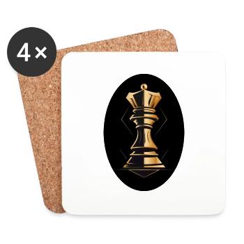 Schach Figur König - Untersetzer (4er-Set) - Weiß - Vorne