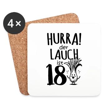Hurra der Lauch ist 18 - Untersetzer (4er-Set) - Weiß - Vorne