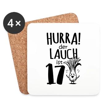 Hurra der Lauch ist 17 - Untersetzer (4er-Set) - Weiß - Vorne