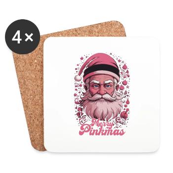 Merry Pinkmas Pink Christmas Xmas merry christmas - Coasters (set of 4) - white - Front