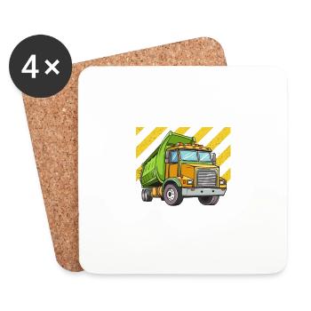 Garbage Truck Love Garbage Collection Child Boy I Gift - Coasters (set of 4) - white - Front