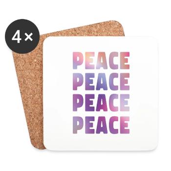 Déclaration de paix contre guerre Noël - Dessous de verre (lot de 4) - blanc - Devant